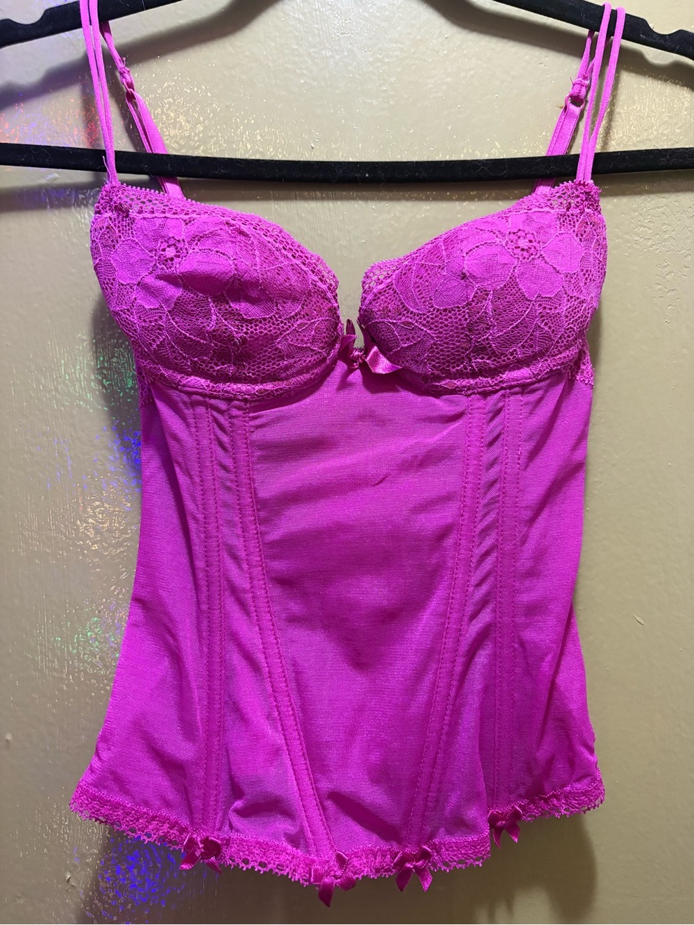 Fuchsia Lace Bustier Corset